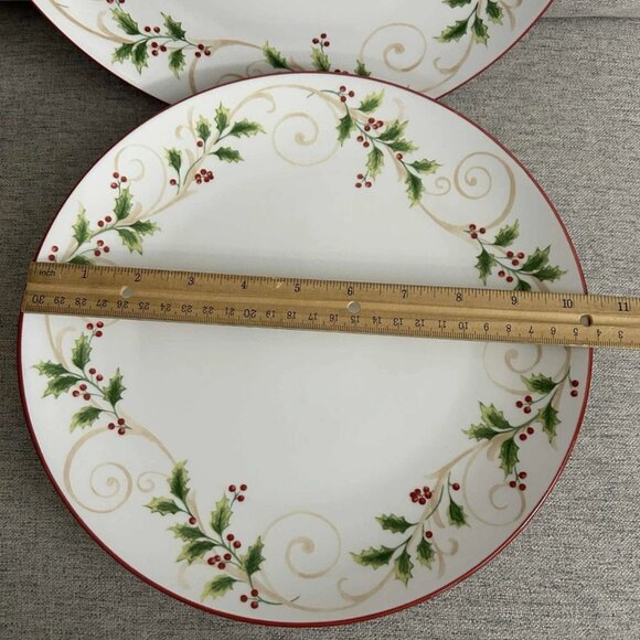4pc Lenox Holly Scroll 10.5” Dinner Plate NEW - Picture 3 of 8